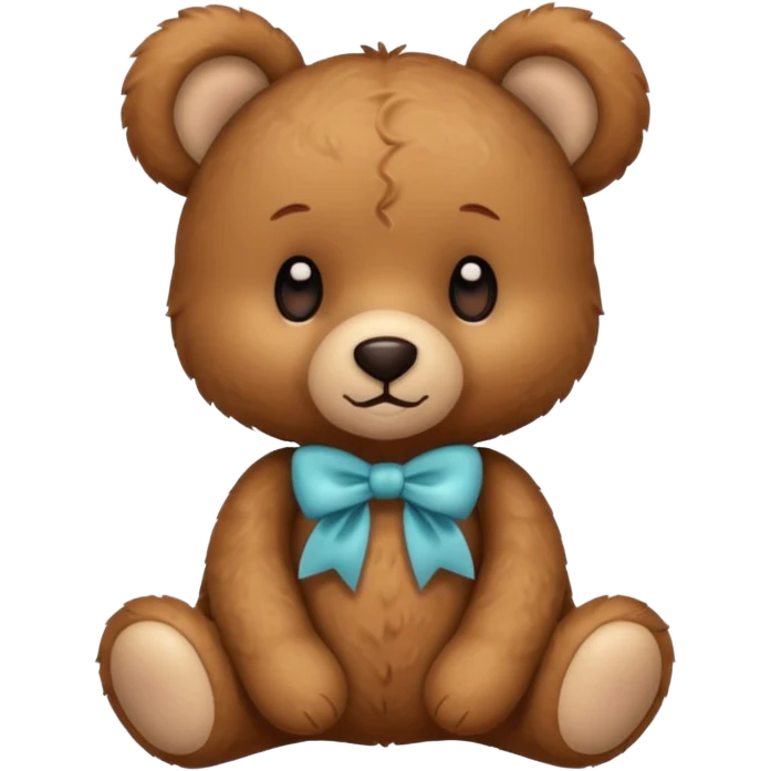 cute teddy bear with bows on two ears emoji