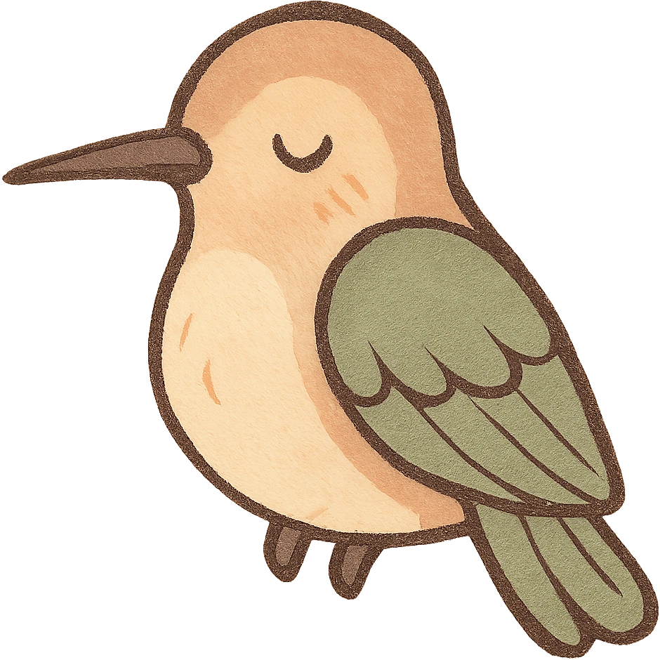 a colibri bird in pastel warm colors, dreamy soft look, no background emoji