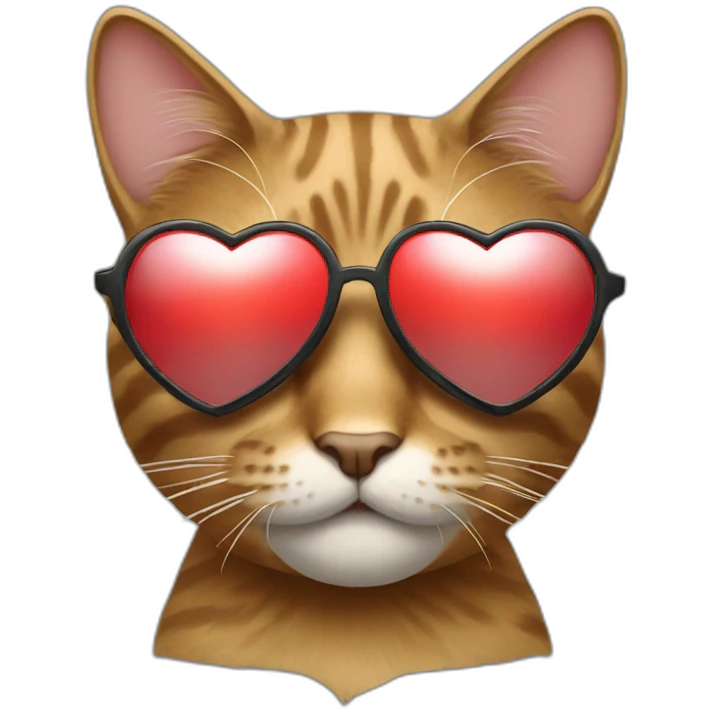 cool cat with heart shades emoji