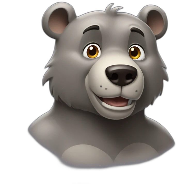 Baloo Disney with just upper body emoji
