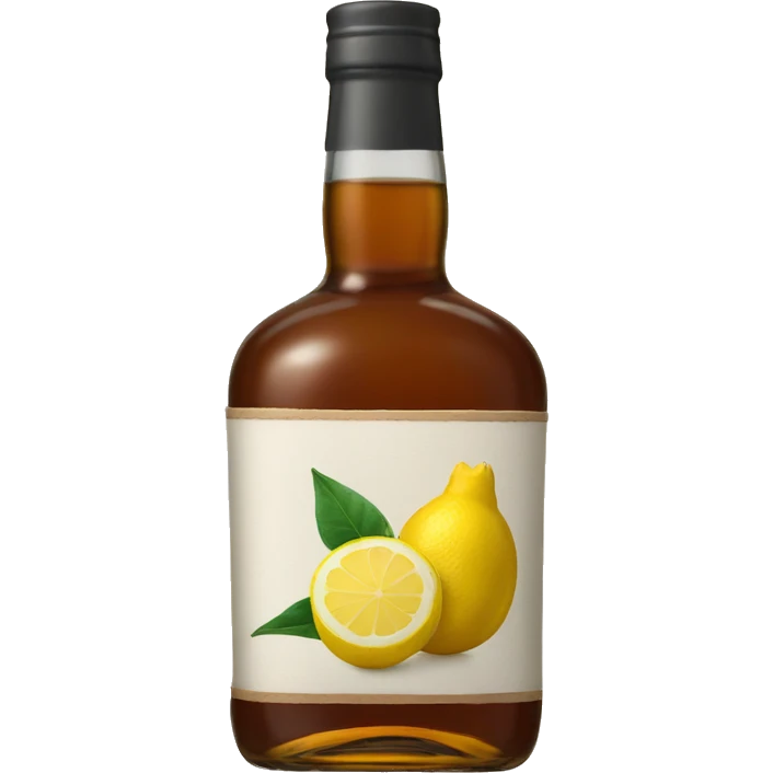 Bourbon, ginger, lemon bottle or label  emoji