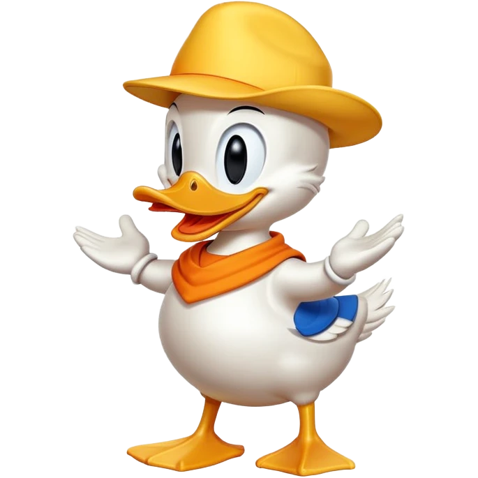 Donald Duck in classic emoji style, new pose emoji