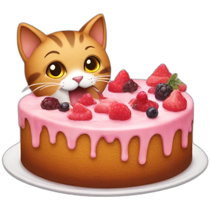 Cat eating cake emoji