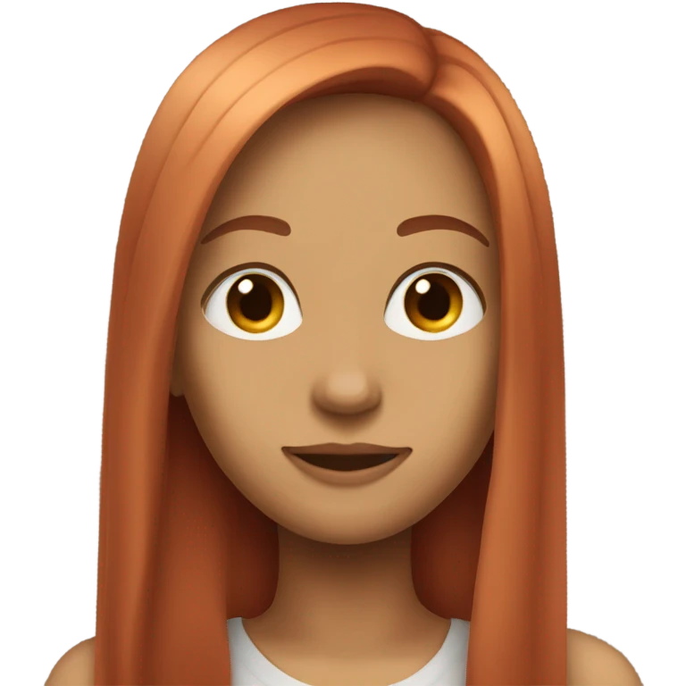 light red long straight hair emoji