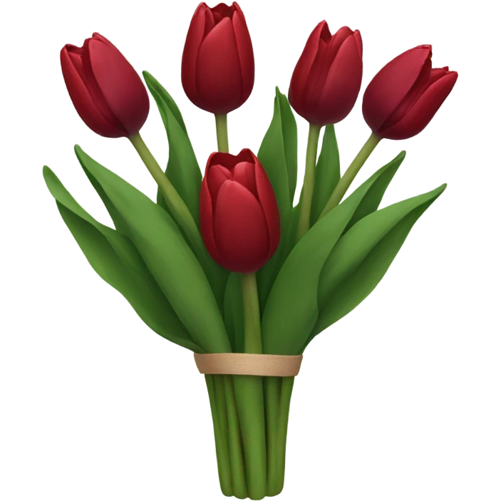 Dark red tulip bouquet  emoji