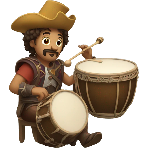 Bard playing drum emoji