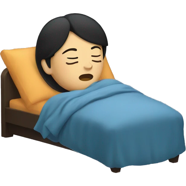 A black-haired woman sleeping while snoring
 emoji