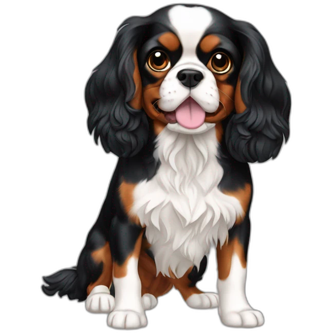 dog Cavalier King Charles Spaniel full body emoji