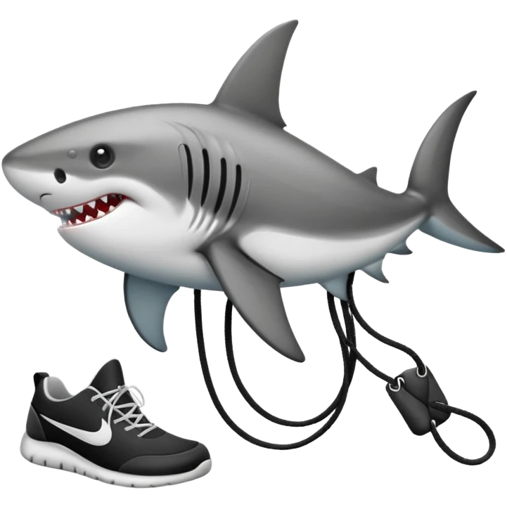 Tiburón con zapatos emoji