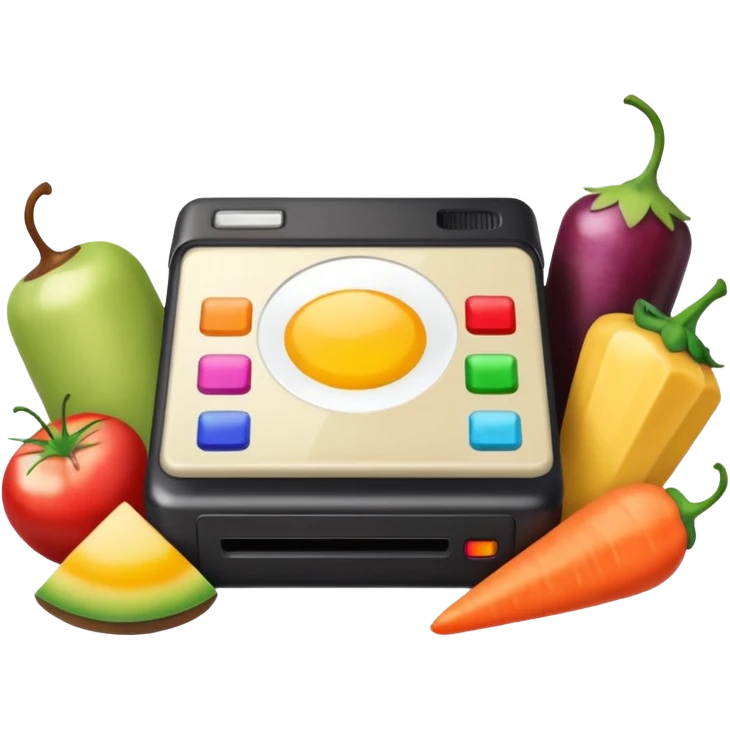 polaroid with food photos emoji