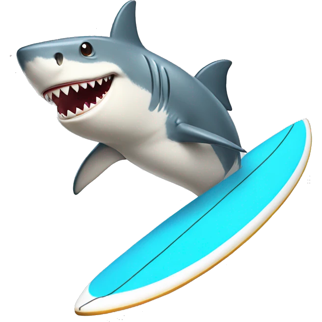 Shark with legs and riding a surfboard emoji