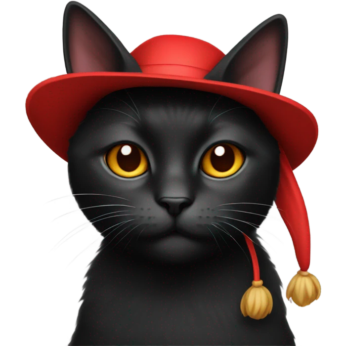 Black cat wearing maga hat emoji