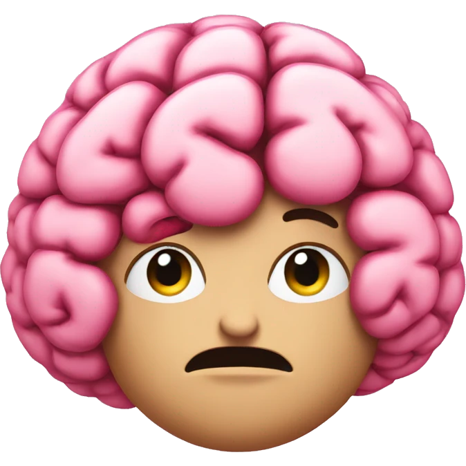 pink brain 3/4 angle emoji