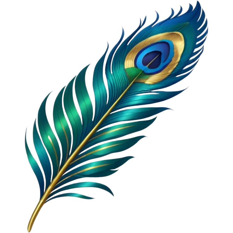 Make an peacock feather emoji. Like the reference image there is an peacock feather  emoji