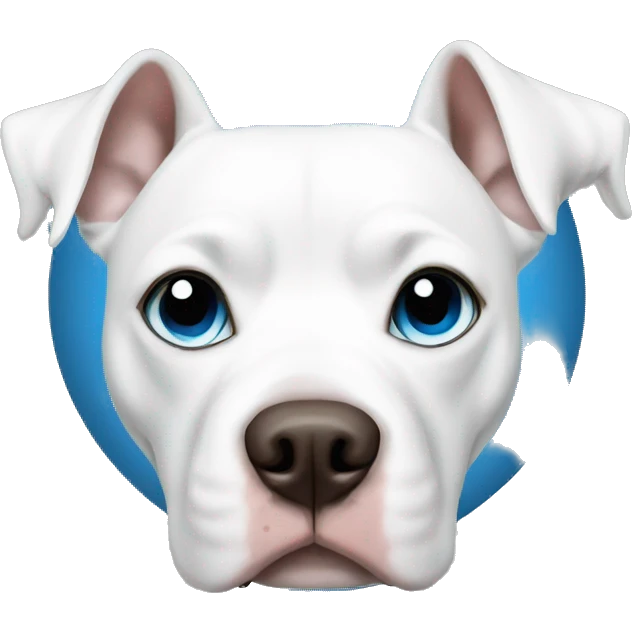 White pitbull with blue eyes emoji