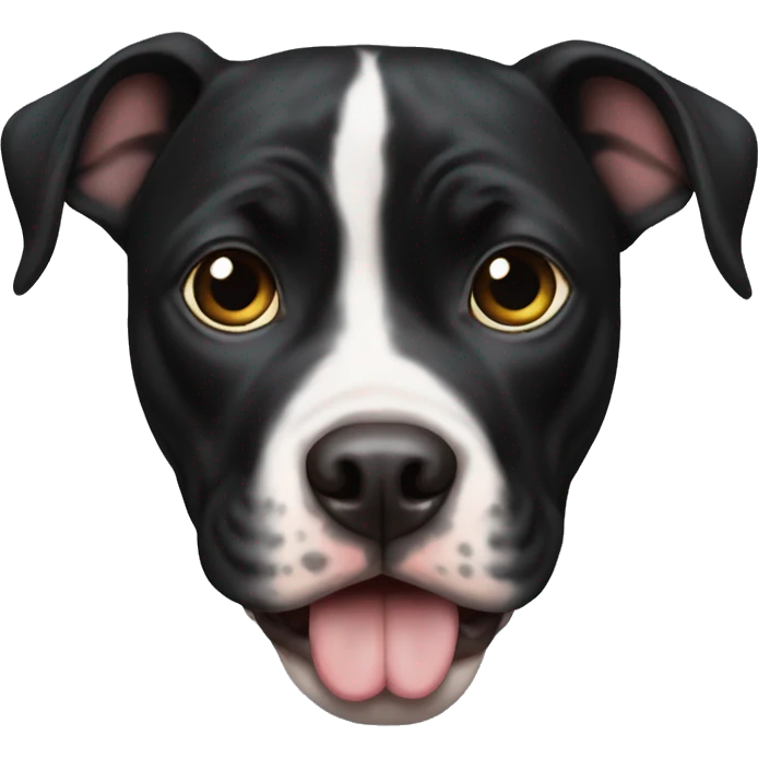 Black pitbull with big eyes  emoji