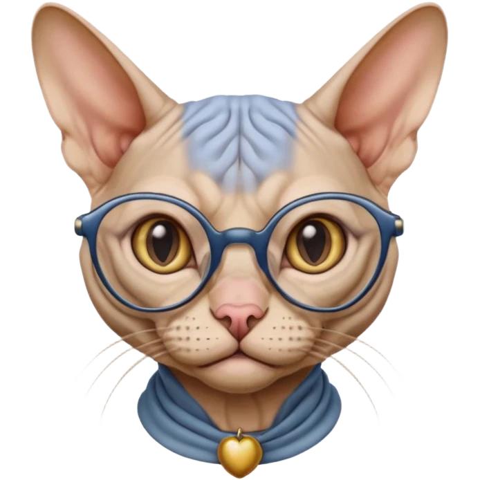 sfenks cat with glasses  emoji