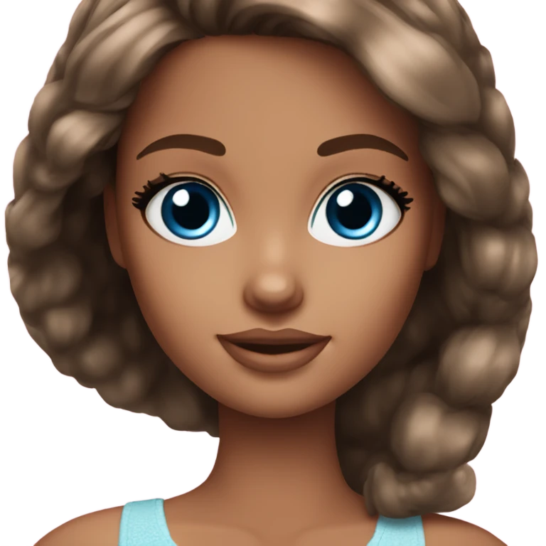 blue-eyed brown haired barbie girl emoji