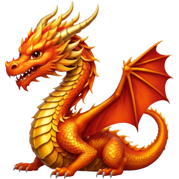 golden dragon breathing fire emoji