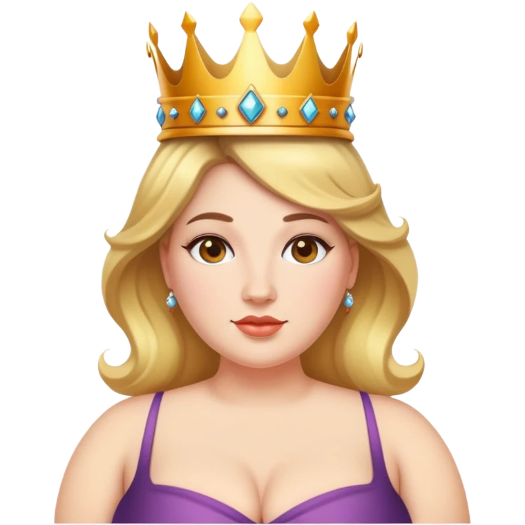 wearing a crown curvy emoji