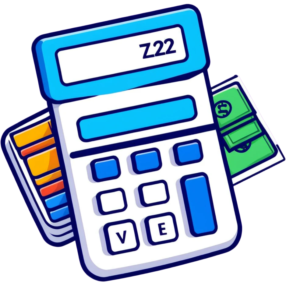 calculator with price tags and trending charts emoji