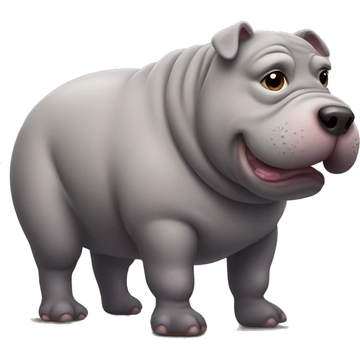 chubby dog hippo with a belly emoji