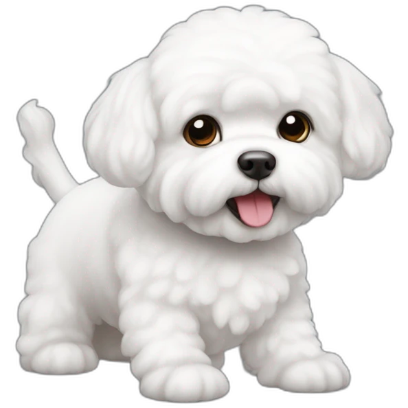 Chien bichon blanc petit  emoji