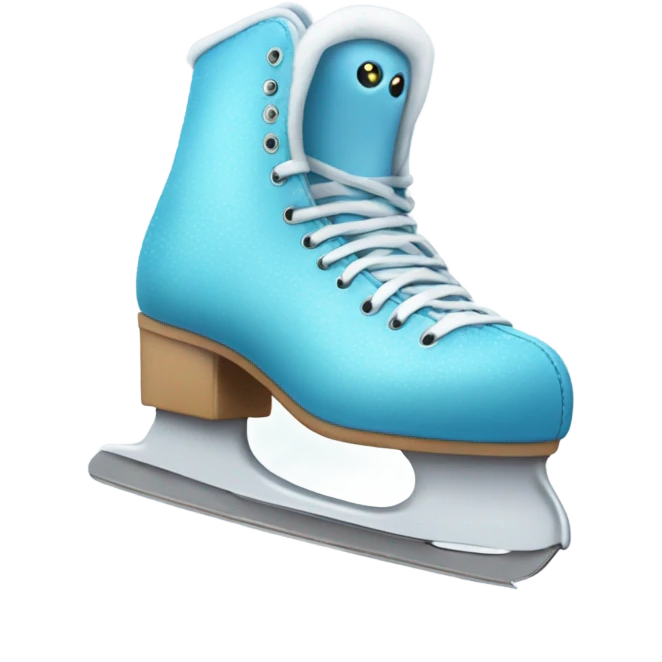 Ice skates with monster face emoji