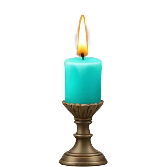 turquoise decorative candle emoji