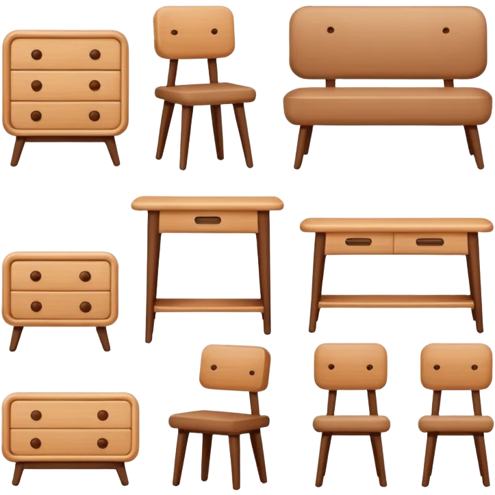 set of furniture emoji