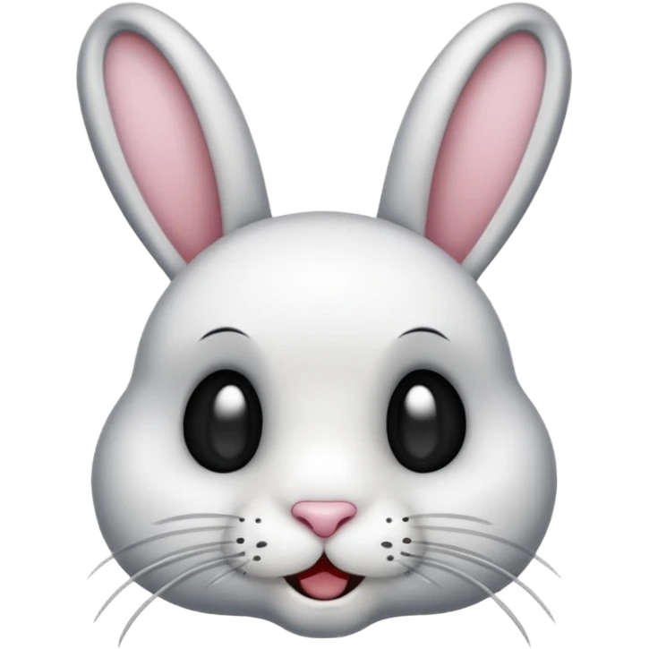 emoji d'une tête de lapin squelette noire qui dit bonjour de la main emoji