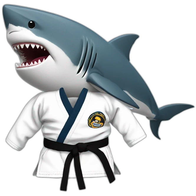 Shark wearing a Jiu-Jitsu gi  emoji