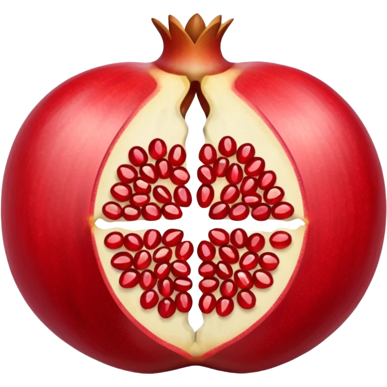 Opened pomegranate from middle into 4 direction  emoji