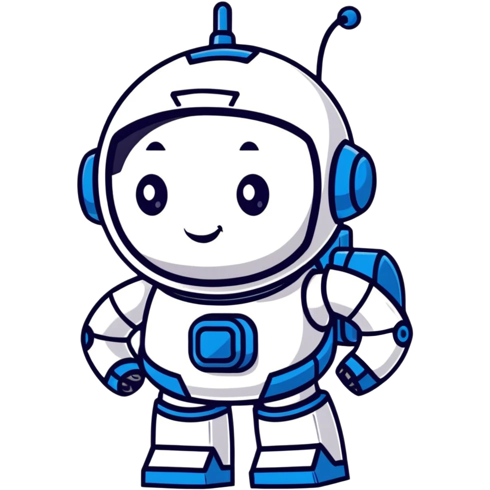 cute robot assistant with helpful pose emoji