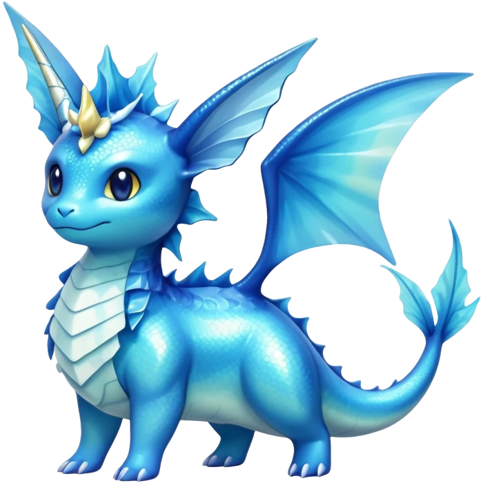 Shiny Exotic Colorful Ethereal Sparkly Vaporeon-Lapras-Amaura-Aurorus-Fakémon-hybrid-creature (full body)  emoji