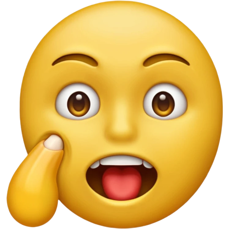 Emoji jaune qui ce mord les doigts comme si il draguait emoji
