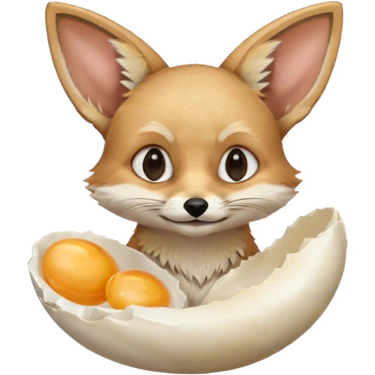 fennec holding an unpeeled raw egg emoji