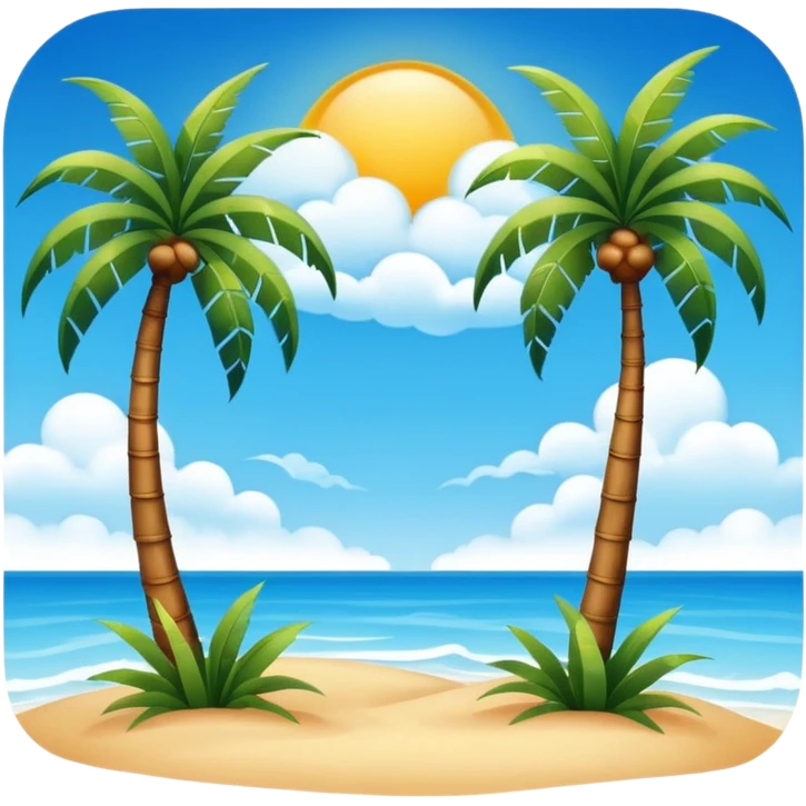 sunny sky photo with palm trees emoji