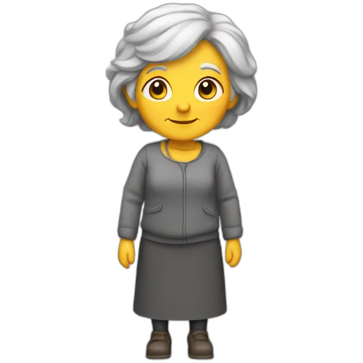 old woman , gray hair, body of a bee emoji