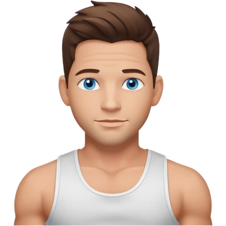 Jeff Timmons blue eyes, brown hair, white tank top emoji