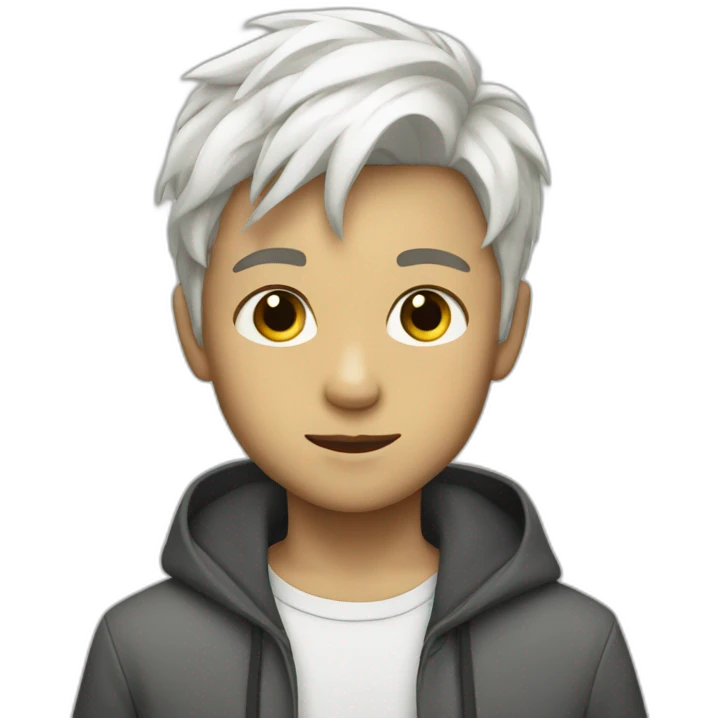 Young boy with white hair emoji