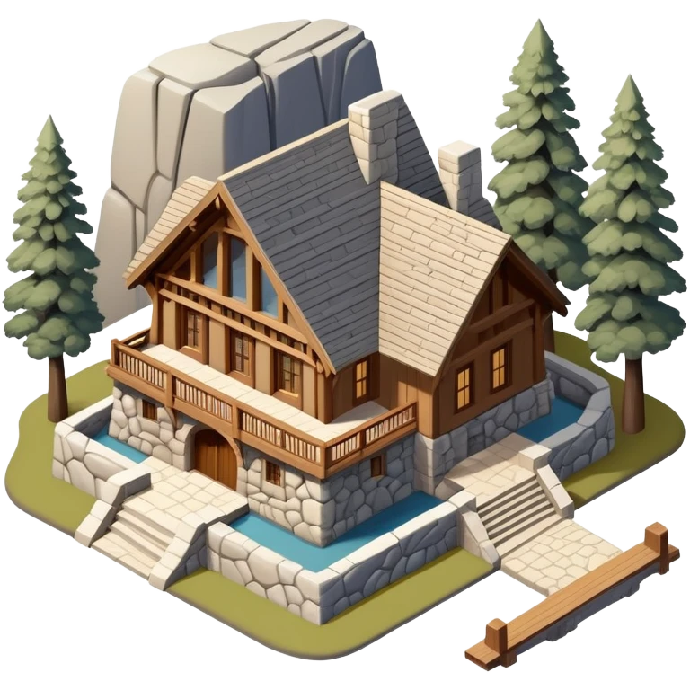 3d realistic isometric ahwahnee lodge yosemite emoji