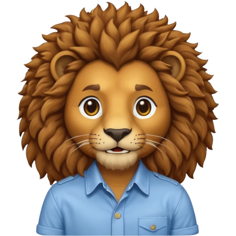 curly lion with shirt emoji