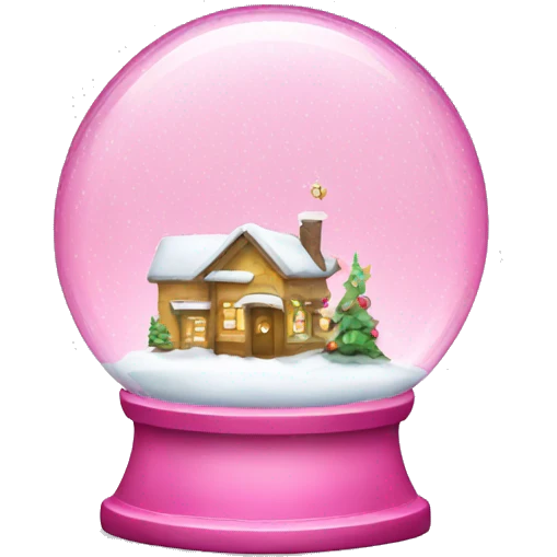 Pink Christmas snow globe emoji