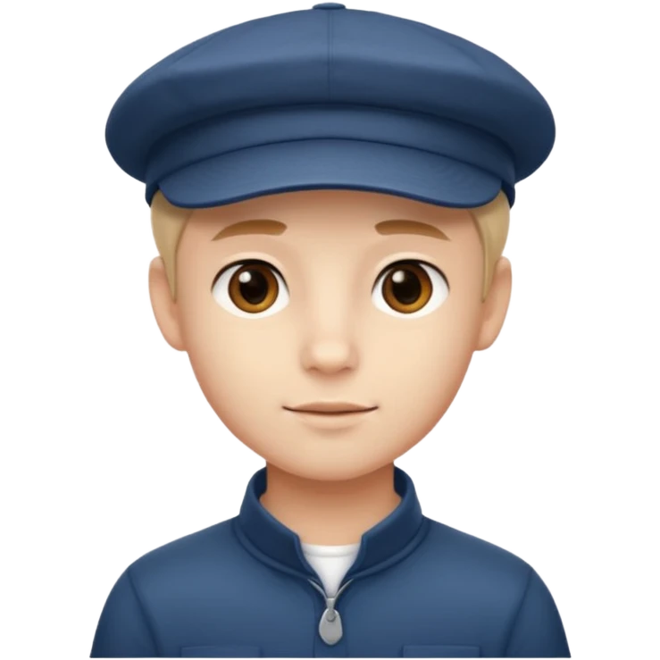 handsome boy with cap only neck  emoji