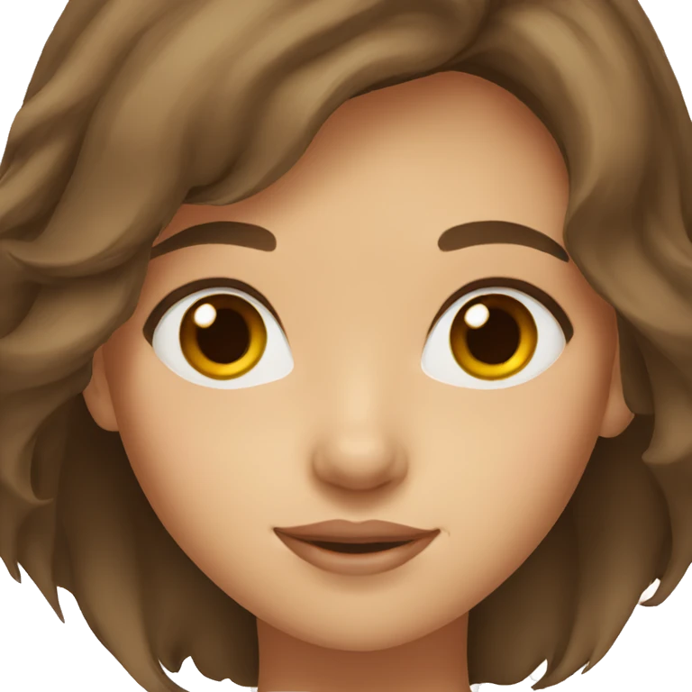 girl with brown hair and brown eyes emoji