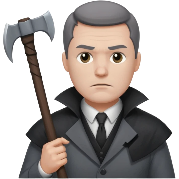 man executioner in gray suit emoji
