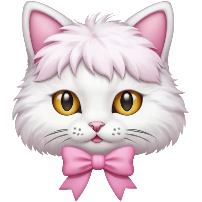 Cat with pink bow emoji