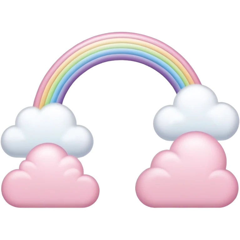pastel pink rainbow arch with fluffy clouds emoji