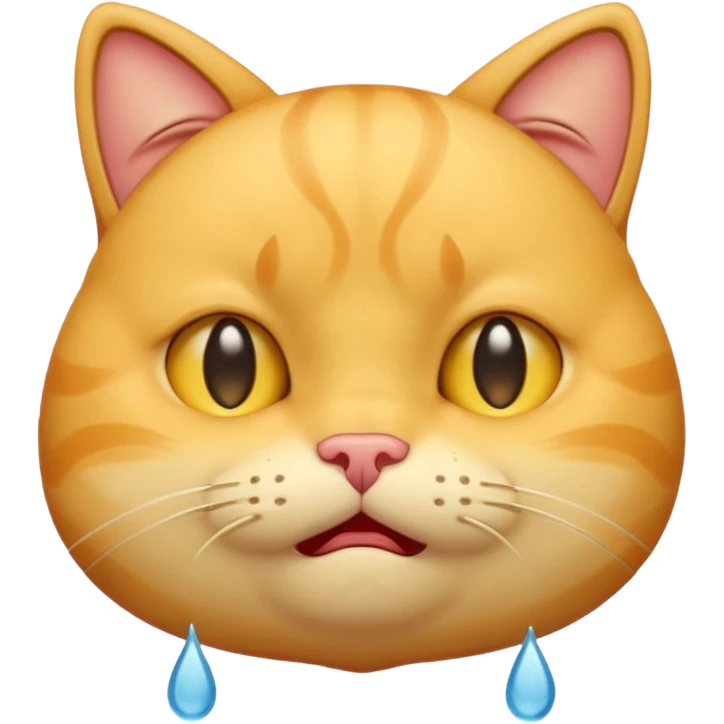 yellow cat  like this 😸😿🐱 with crying tears streaming down its cheeks (like this 😭) emoji